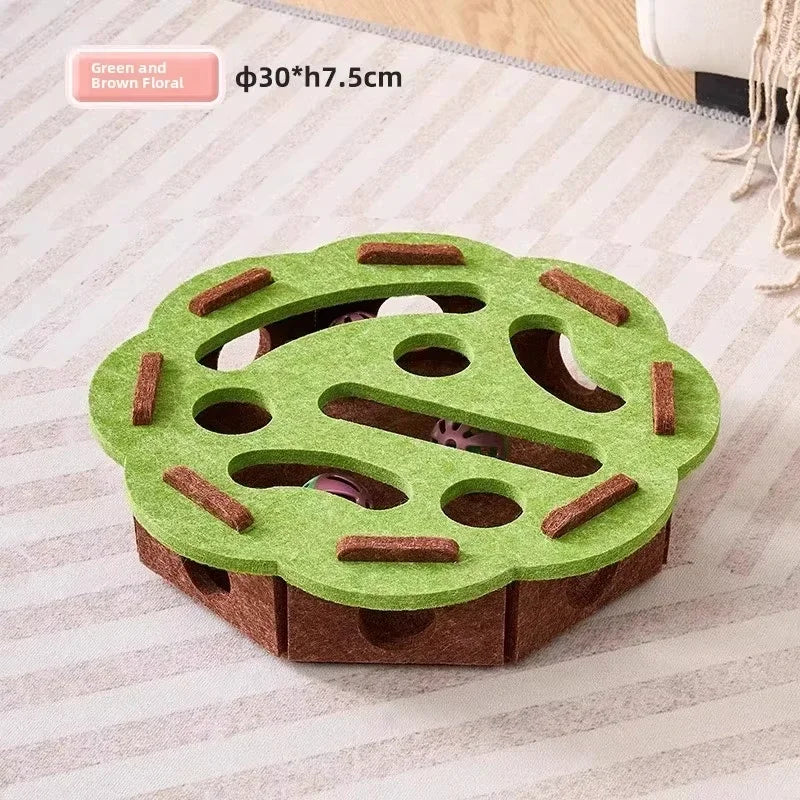 Interactive Cat Puzzle Box Toy with Rolling Balls – Indoor Hunting & Exercise Game