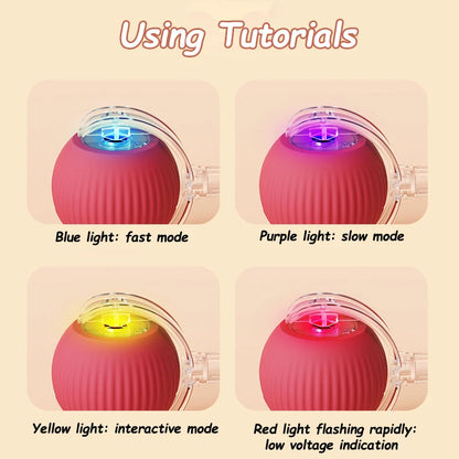 Smart Rolling Ball Cat Toy – Rechargeable Automatic Interactive Toy with Faux Tail