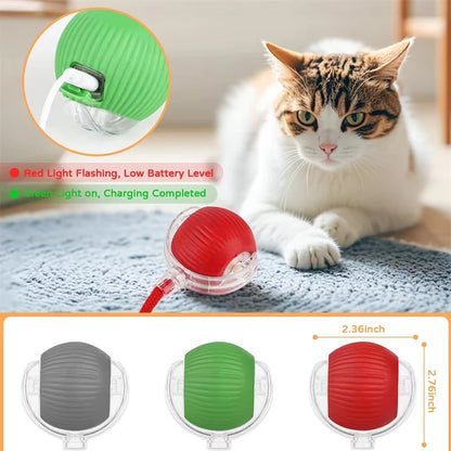 Smart Rolling Ball Cat Toy – Rechargeable Automatic Interactive Toy with Faux Tail