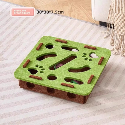Interactive Cat Puzzle Box Toy with Rolling Balls – Indoor Hunting & Exercise Game