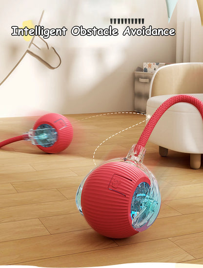 Smart Rolling Ball Cat Toy – Rechargeable Automatic Interactive Toy with Faux Tail