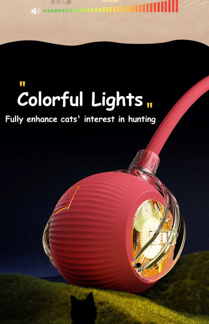 Smart Rolling Ball Cat Toy – Rechargeable Automatic Interactive Toy with Faux Tail